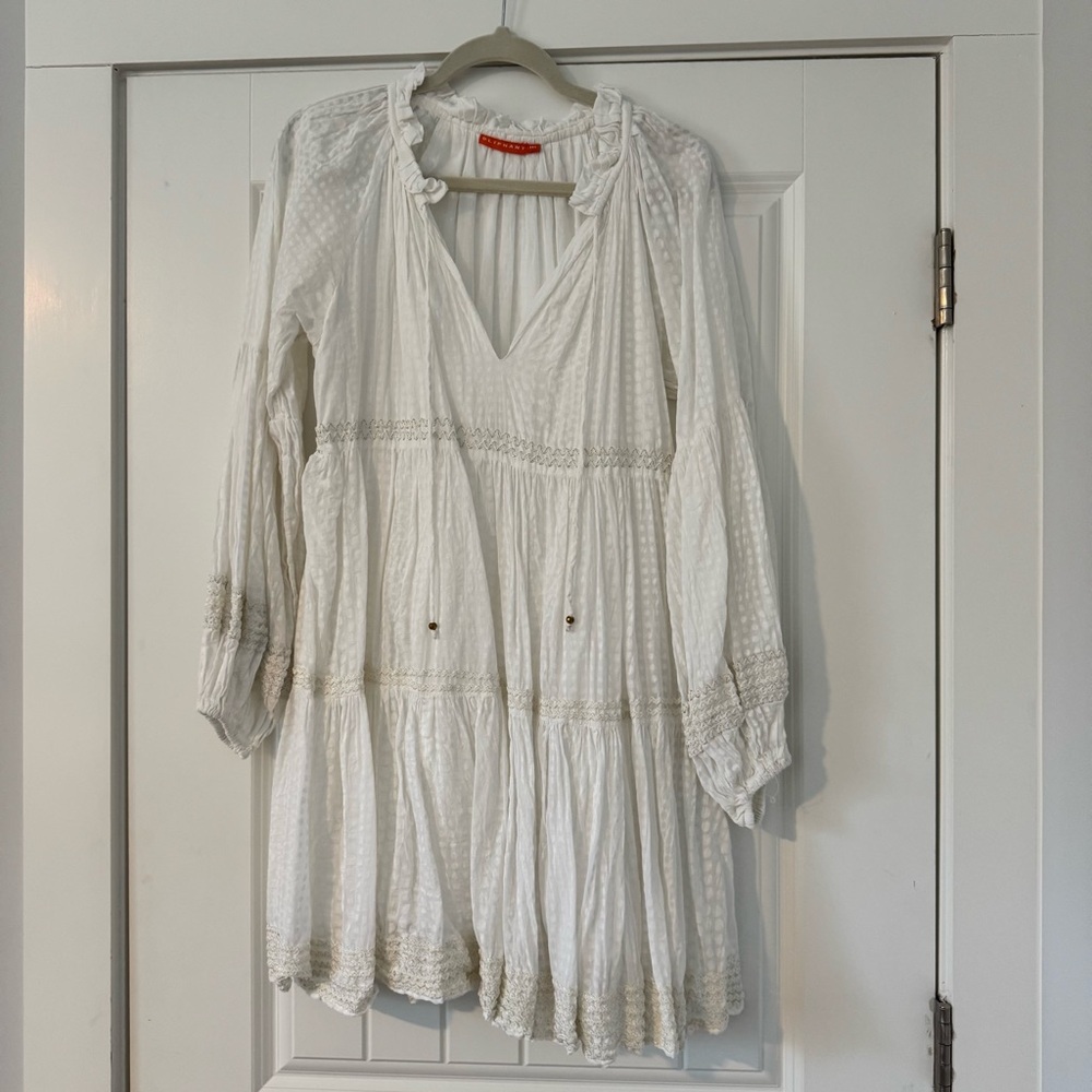 Oliphant White Ruffled Dress
